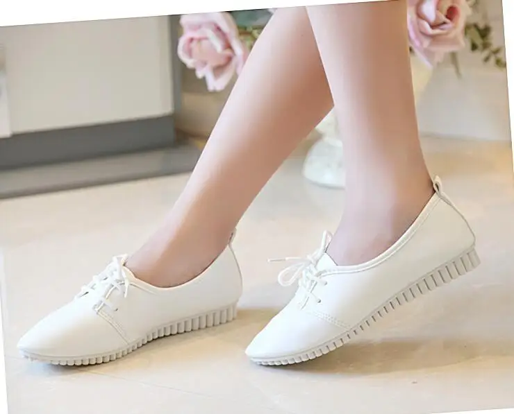 shorha 2019 Korean version spring and summer new retro white women shoes pointed flat Female casual shoes Student Flat shoes