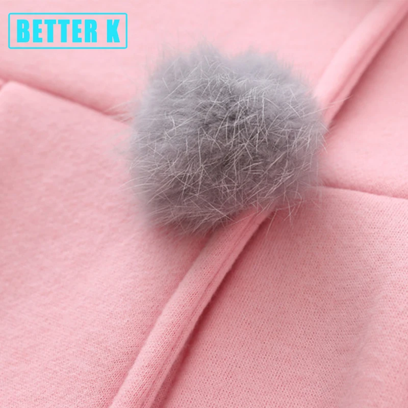 Cute Rabbit Ear Hooded Girls Coat New Spring Top Autumn Winter Warm Kids Jacket for Girls Children Clothing Baby Tops Girl Coats