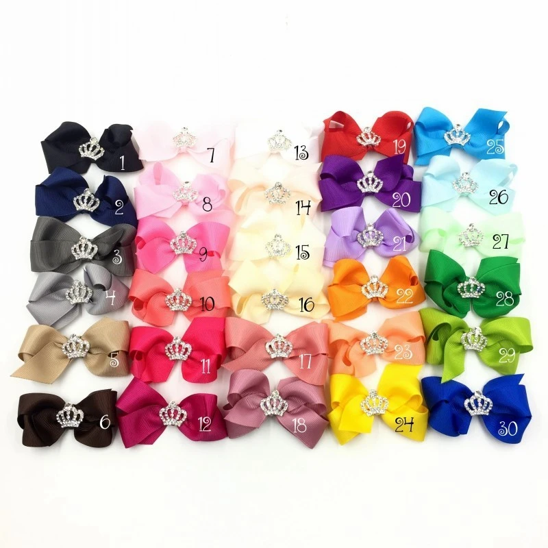 

120pcs/lot 3" Wholesale Newborn Hair Clips Bow For Women Girls Hair Grosgrain Bows Clip For Baby Hair Accessories Flower Supply