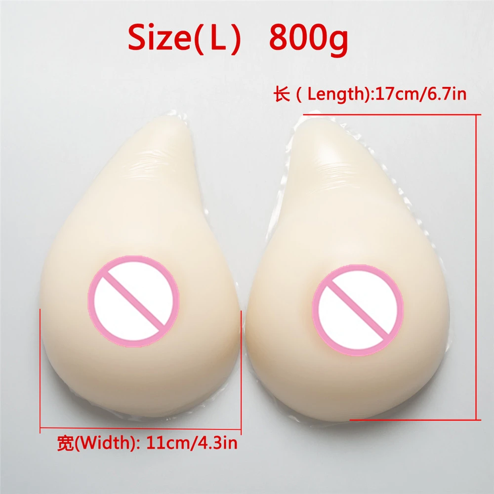 800g/Pair White Fake Boobs Artificial Breast  Drag Queen Crossdresser Transgender Shemale Realistic Silicone Breasts Forms