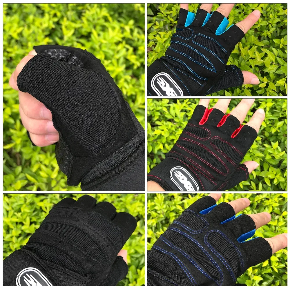 قفازات نصف الاصبع الصالة الرياضية للرجال والنساء ، وركوب الدراجات ، واللياقة البدنية ، ورفع الأثقال ، وبناء الجسم ، والتدريب ، وممارسة الرياضة ، والتمرين