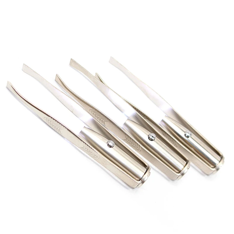 Led Licht Make-Up Haar Entfernung Wimpern Augenbraue Pinzette Pinzas Para Cejas Maquiagem (Mit Batterie) # 7245 – Detail 7