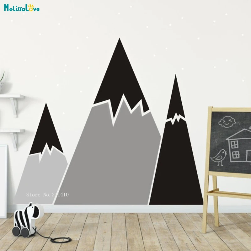 Mountains Wall Stickers Decals Home Decoration Nursery Headboard Baby Room Vinyl Murals Multi-color Customization  YT1528