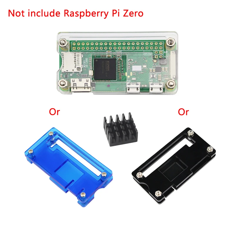 Raspberry Pi Zero Acrylic Case Box Enclosure + Aluminum Heat Sink + GPIO Header + Screwdriver Shell for Raspberry Pi Zero V1.3 W