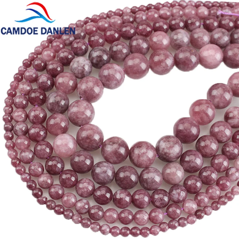 Natural Stone Beads Lepidolite Stone Round Loose Beads Diy Spacer Beads 4 6 8 10 12mm Bracelet Jewelry Making ST183