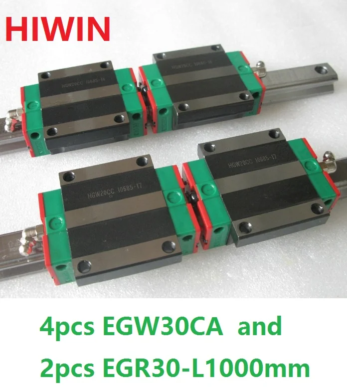 

2 шт. 100% Оригинал HIWIN Линейная направляющая EGR30-L 1000 мм + 4 шт. EGW30CA линейная Фланцевая каретка для фрезерного станка с ЧПУ