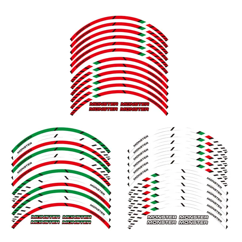 

Высококачественные 12 X наклейки с толстыми краями на внешний обод, полосатые наклейки на колеса, подходят для всех DUCATI MONSTER 695 696 796 1100S 1100 797 821