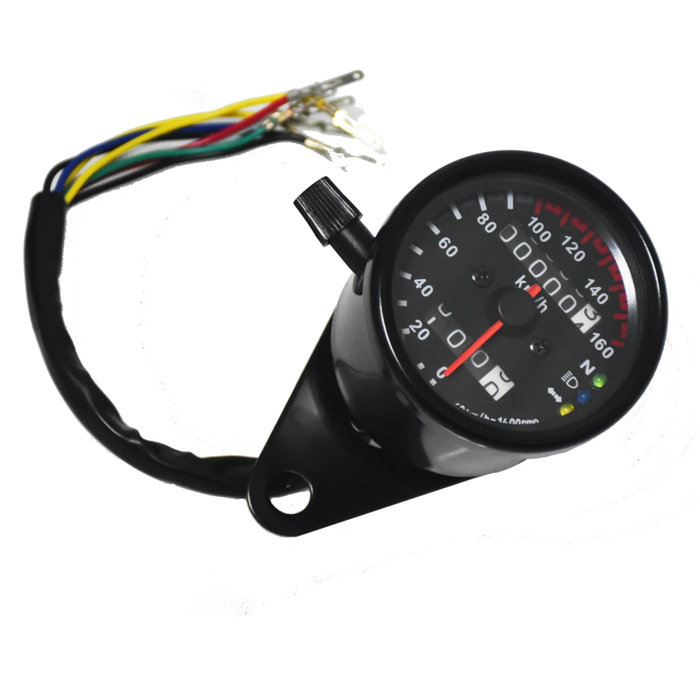 Universal Motorcycle Speedometer Odometer Gauge ATV Bike Scooter Backlit Dual Speed meter with LED Indicator DC 12V 0~160km/h