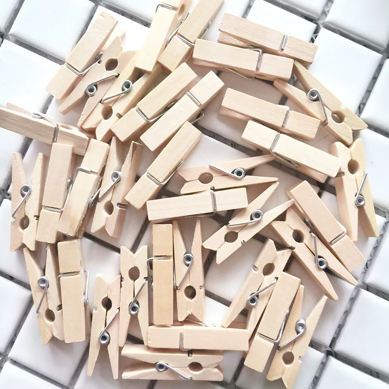 

Customizable Mini Wood Clips 2.5~7.2cm Love Spring colorful Wood Clips for DTY Clothespin Craft Decor snack Clip Photo Clips Peg