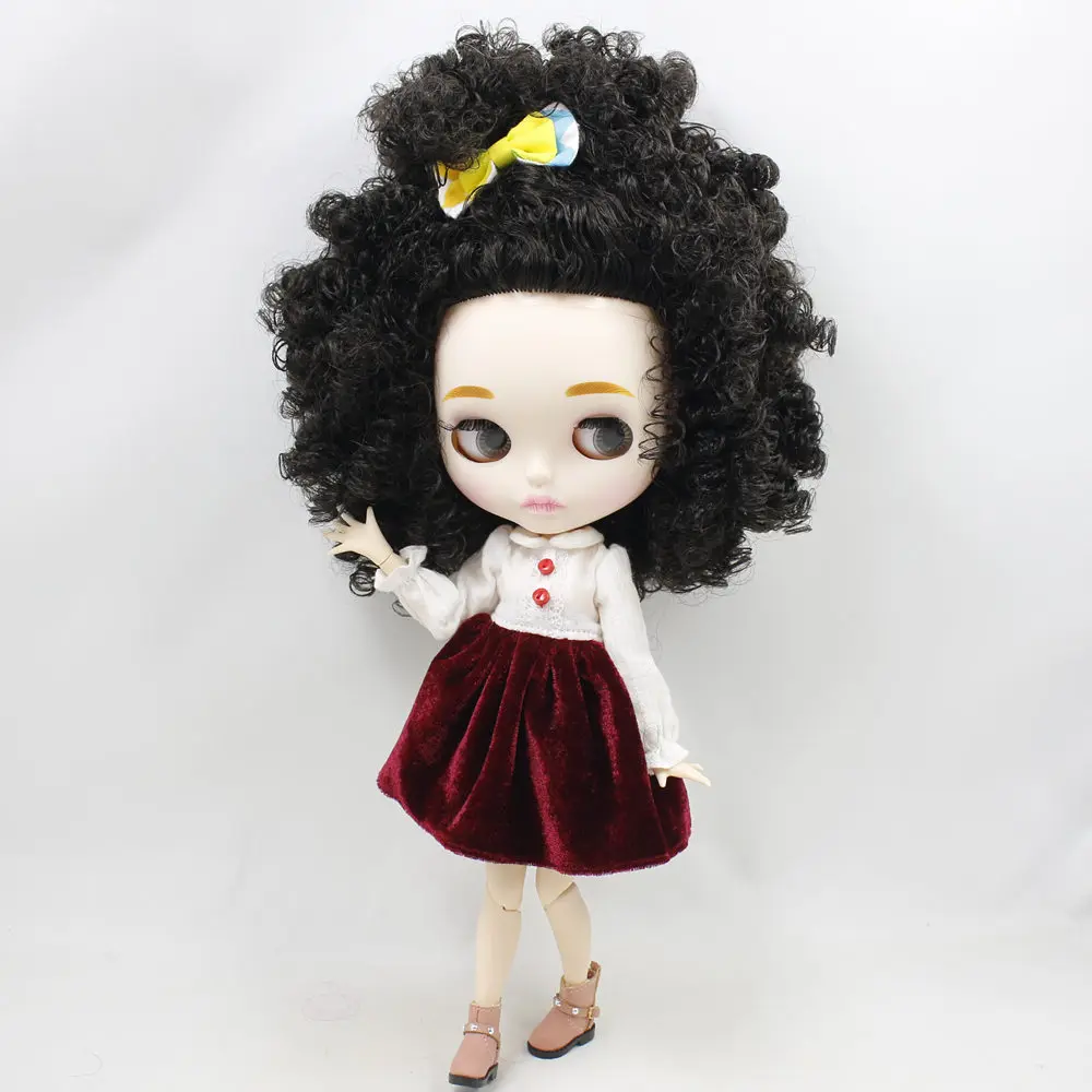 ICY DBS Blyth Doll For Series No.BL9103 Black Afro hair Carved lips Matte face Joint body 1/6 bjd