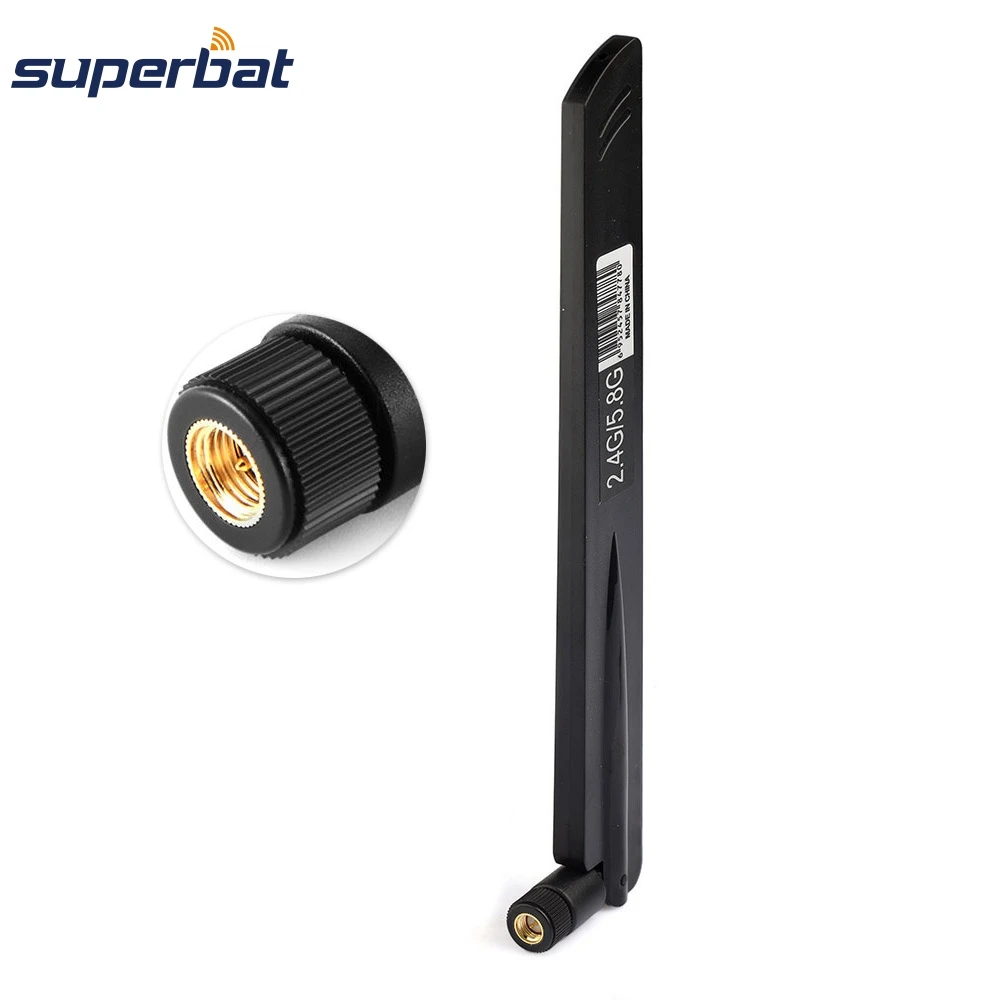 Superbat 8dbi 2,4 ГГц Wi-Fi Omni Усилитель сигнала Антенна SMA Мужской разъем Беспроводной для маршрутизатора 25 СМ Черный