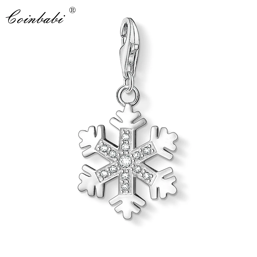 

Charm Pendant Snowflake ,2018 Fashion Jewelry Trendy Real Authentic 925 Sterling Silver Gift For Women Fit Bracelet