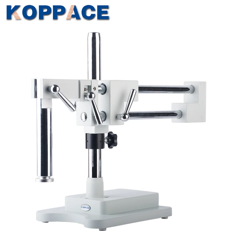 KOPPACE Stereo Microscope Double Arm Bracket Lens Aperture 76mm Horizontal Movement 235mm Column Diameter 32mm