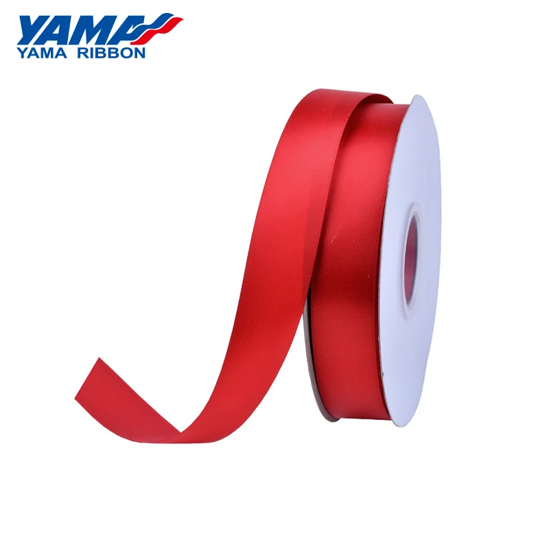 YAMA 25 28 32 38 mm 100yards/lot Double Face Satin Ribbon Light and Dark Red for Party Wedding Decoration Handmade Rose Ribbons