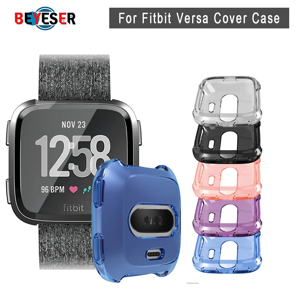 

New TPU Silicone Cover Case Watch Casing Guard Protector For Fitbit Versa Smartwatch Band Activity Tracker Fitness Tracker Cases