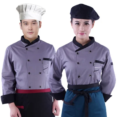 Chef wear long sleeved women autumn and winter chef kitchen  uniform tooling hotel restaurant service