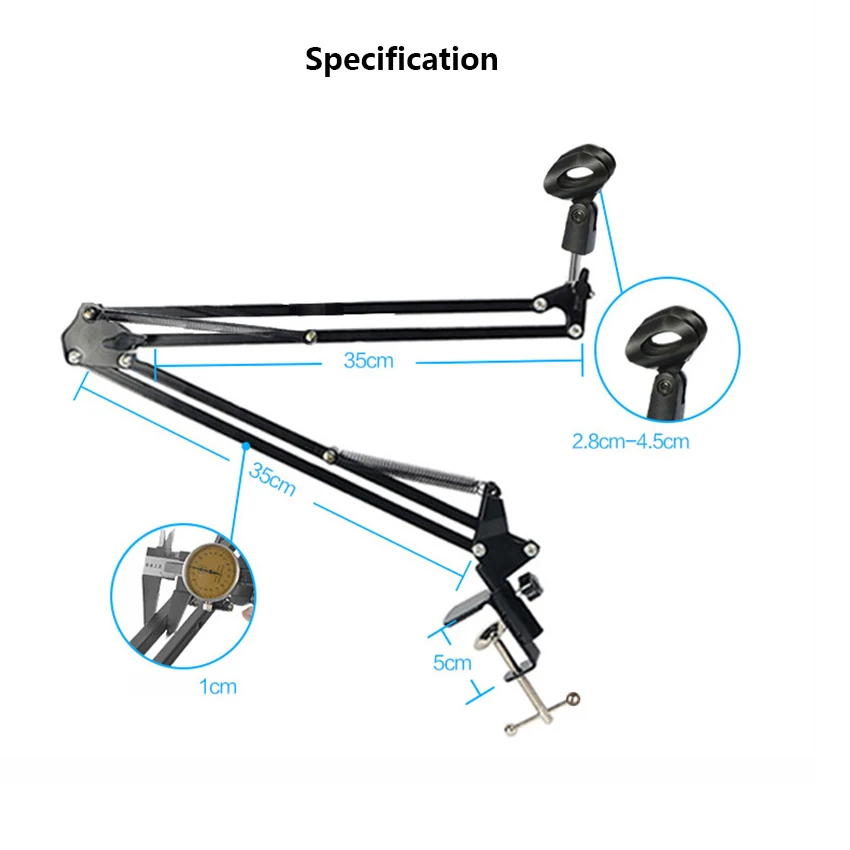 Nuovo Arrivo Pieghevole In Metallo Espositori e Alzate Monta Supporto per i Microfoni Da Tavolo Comodo Treppiede Staffa con Morsetto per Blogger