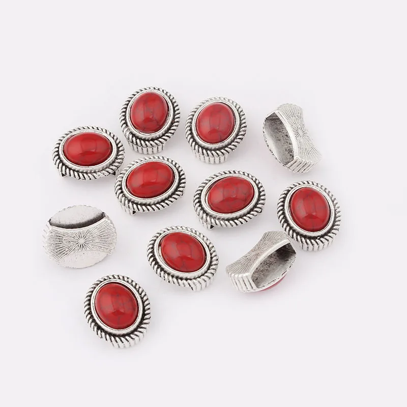 10 stuks antiek zilver kleur 10x2mm platte lederen spacer steen schuifkralen voor 10mm lederen armbanden en armbanden sieraden maken