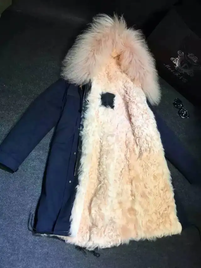 Long style Navy Lamb Fur,Pink Lamb Thickness Fur,ladies Winter Fur Wear,Mr&mrs Natural Lamb Fur Wear