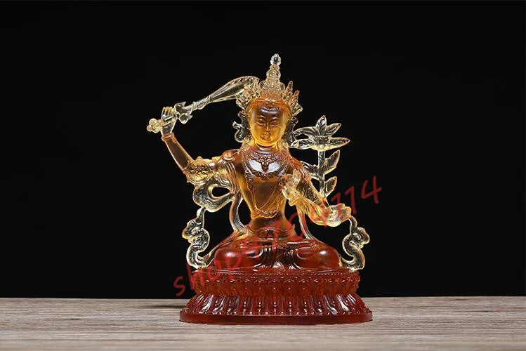 

Ancient Law Liulin, Amber, Manjusri Bodhisattva Statue of Buddha, Exquisite Crafts, Decorations