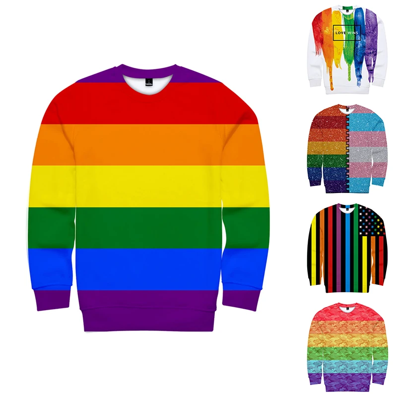 

3d Hoodies Pullover LGBT Rainbow Flag Lesbians Gays Fashion Men Women Capless Sweatshirt Casual Long Sleeve Unisex 3D Hoodie Top