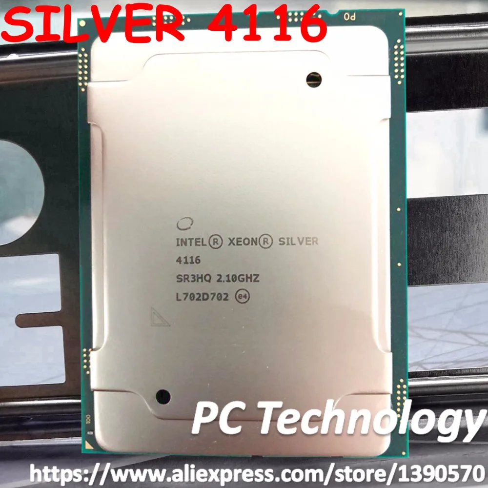 Original Intel Xeon SILVER 4116 SR3HQ SILVER4116 Processor 16.5M Cache 2.10GHz 12-cores 85W LGA3647 CPU free shipping