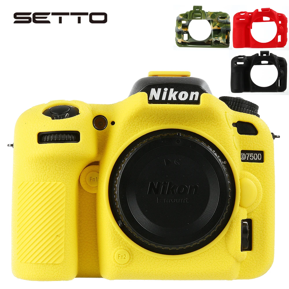 SETTO-funda protectora para cámara D7500, de goma de silicona suave, para Nikon D7500 DSLR, funda protectora para cámara