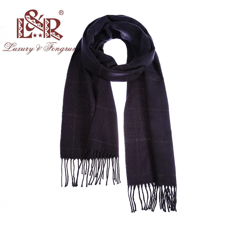 High Quality 100% Wool Scarf Men Autumn Winter Plaid Scarves Foulard Male 2021 Luxury Brand Neckercheif Tassel Bufandas Hombre