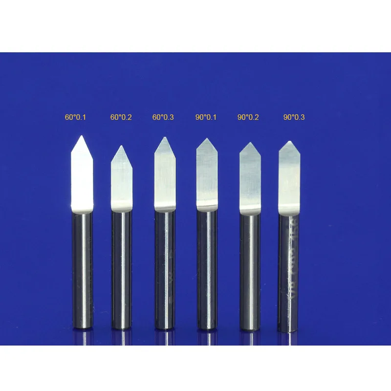10Pcs 3.175mm Tungsten Cutter V Shape Carbide PCB Engraving Bits CNC Router Tool Choose Size J3.3001 Acrylic Carving Frezer