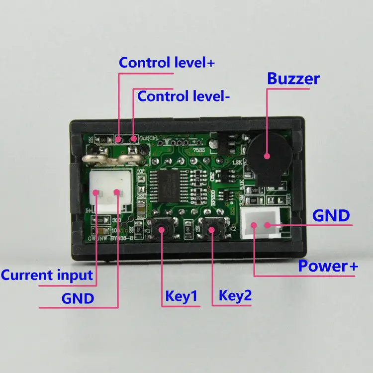 Ammeter High-Low Alarm 100A DC Digital Amp Meter dengan Buzzer Saat Ini Indikasi LED Panel Meter Monitor Control