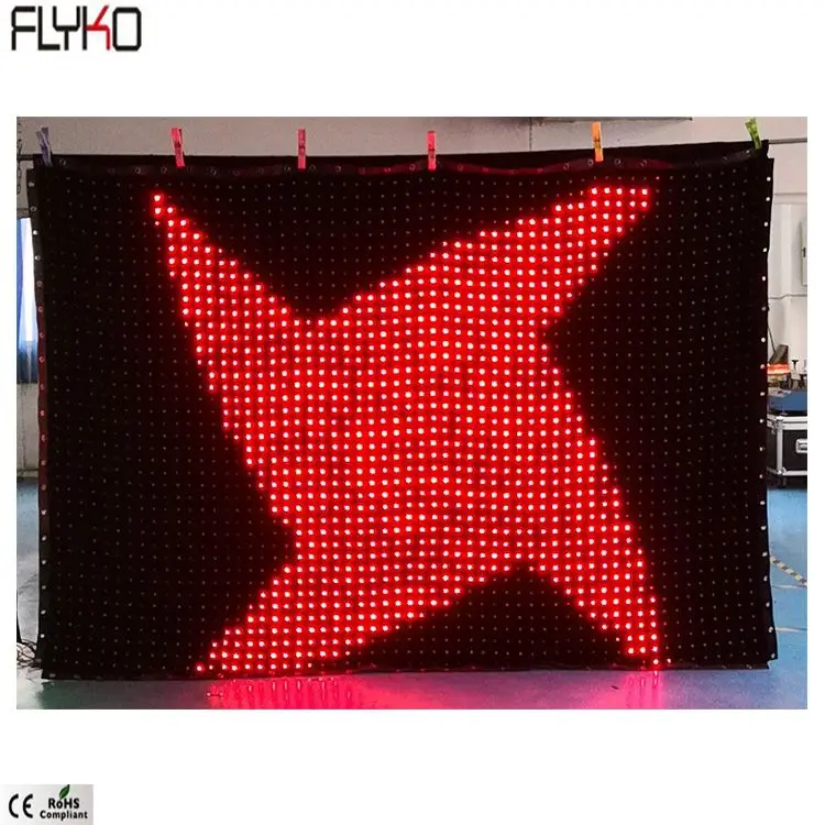 Flyko LED Twinkle Cloth Wedding Party Backdrop Lights P50mm 2x3m led curtain backdrop in door semi-outdoor