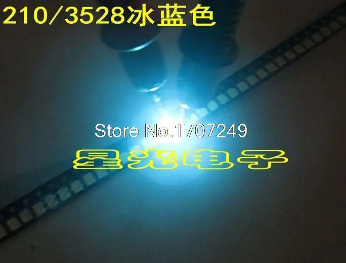 

500 шт./лот Smd Led 3528 Светло-Голубые светодиодные лампы-нм