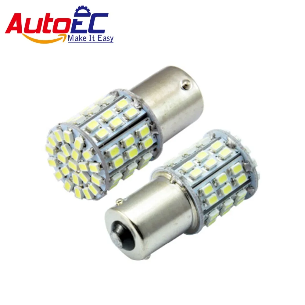 

AutoEC car led ba15s p21W 64 smd 1206 led Car auto Rear light bulb lamp WHITE Free shipping 50pcs/lot #LF60