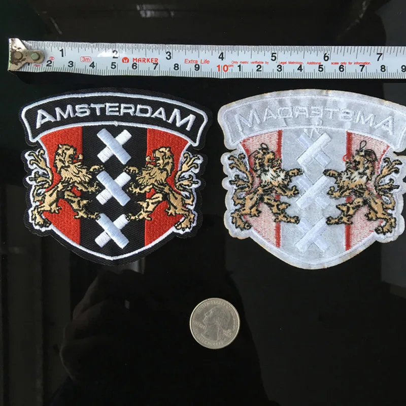 PGY AMSTERDAM Iron On Patch Embroidered Applique Sewing Badge Clothes Stickers Garment DIY Football Club Apparel Accessories