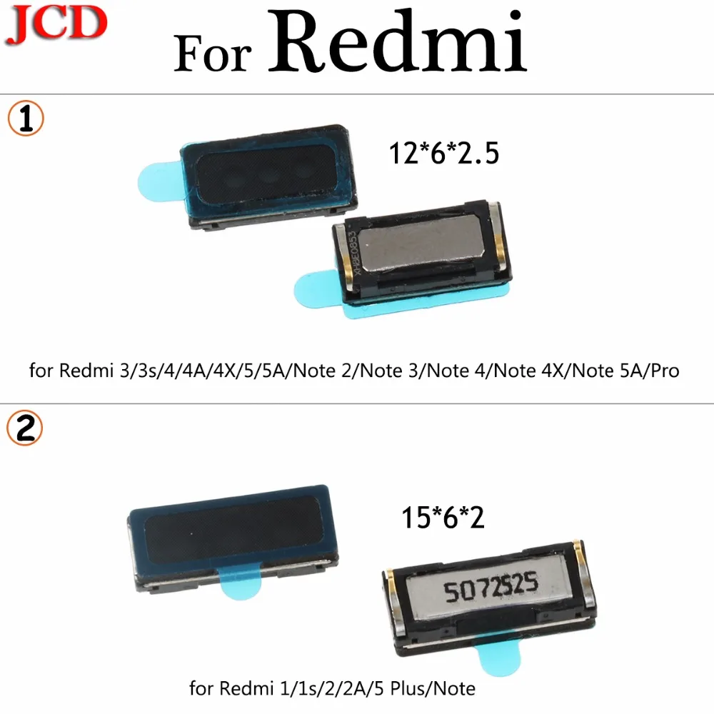 JCD For Xiaomi for Redmi 3 3s 4 4A 4X 5 5A Earpiece Speaker Sound Earphone Ear Piece Replacement for Redmi  Note 2 3 4 4X Note 5