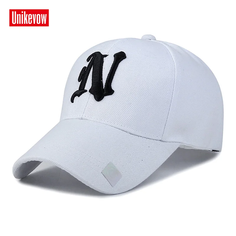 1Piece Baseball Cap Solid Color Leisure Hats With N Letter 3D Embroidered Caps for Men And Women