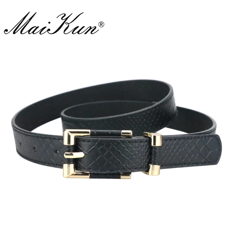 

MaiKun Punk Snakeskin Belts For Women Female Belt for Jeans High Quality Dress Cummerbund