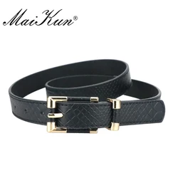 MaiKun Punk Snakeskin Belts For Women Female Belt for Jeans High Quality Dress Cummerbund