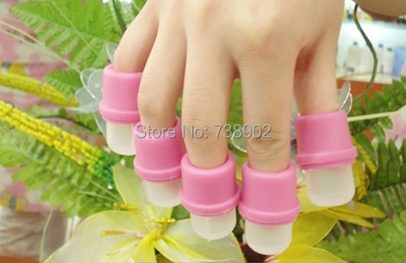 10 Wearable Nail Polish Remover Soakers Acryl Spitze kappe Set