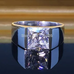choucong Men Ring Princess cut 3ct AAAAA Cz stone 925 Sterling Silver Engagement Wedding Rings for men male Size 8-12 Jewelry