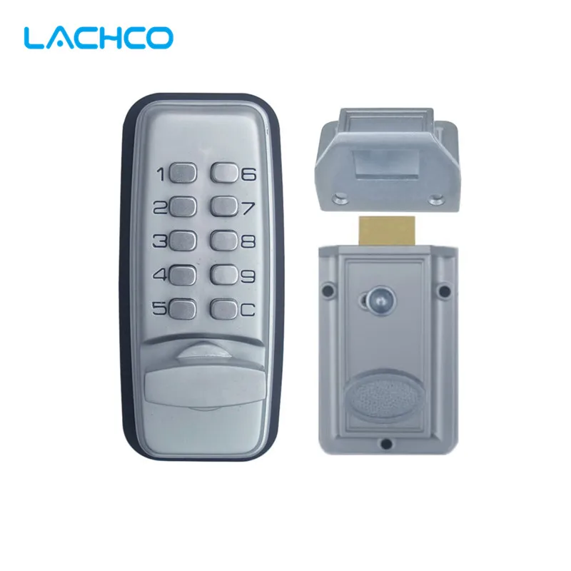 LACHCO  Mechanical Code Lock  Digital Machinery Keypad Password Entry Door Lock  Zinc Alloy Silver Waterproof L17005