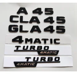 Glänzend glänzend schwarz kotflügel embleme abzeichen für mercedes benz w176 w177 a35 a45 x117 cla35 cla45 x156 gla35 gla45 amg turbo 4matic