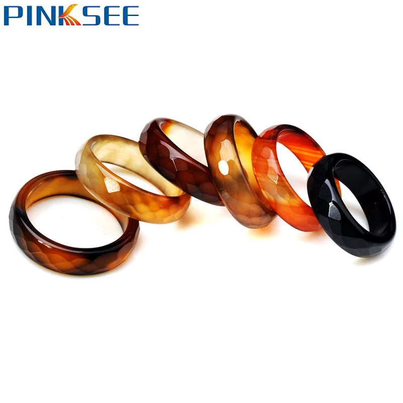 Mix Lots Natural Stone Rings Women\'s Band Ring Fashion Jewelry Bague 5pcs Mix Colors Wholesale Cheap