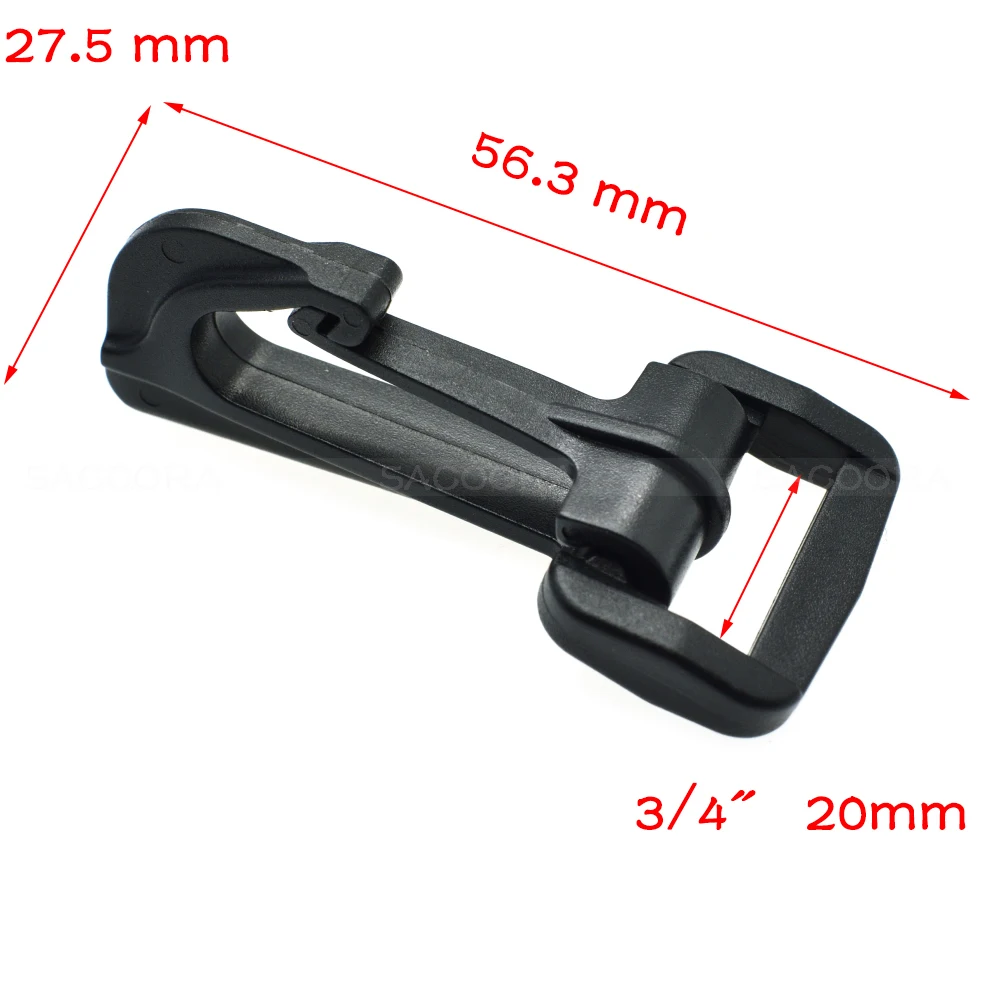 1pcs Olecranon hook Plastic Snap Hooks Rocker Style For Backpack Strap Paracord Lanyard Buckles Webbing 20mm 25mm 30mm 38mm 50mm