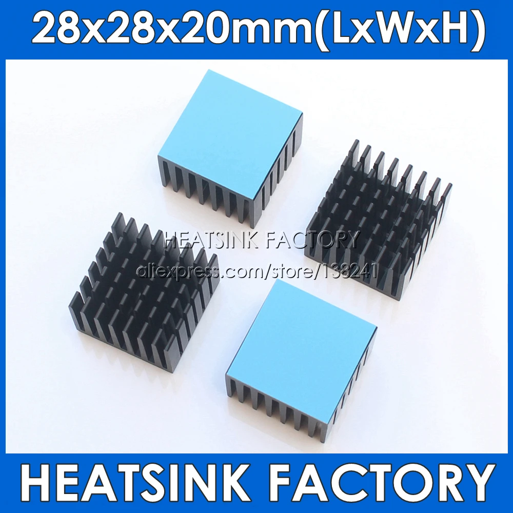 28x28x20mm Aluminum Heatsink Radiator Cooling For Electronic Chip IC 3D printer Raspberry PI With Thermal Conductive Tape