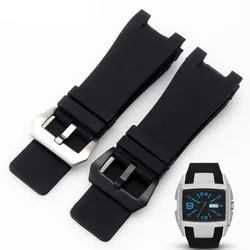 32x18mm Silicone Rubber Watch straps Stainless Steel Pin Clasp for Diesel DZ1216 DZ4246 DZ1215 Men Watch Accessories Bands+Tools