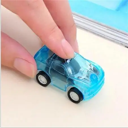 Voiture jouet mignon en plastique pour enfants, roues, Mini modèle de voiture, jouets pour enfants couleur bonbon, voiture de traction