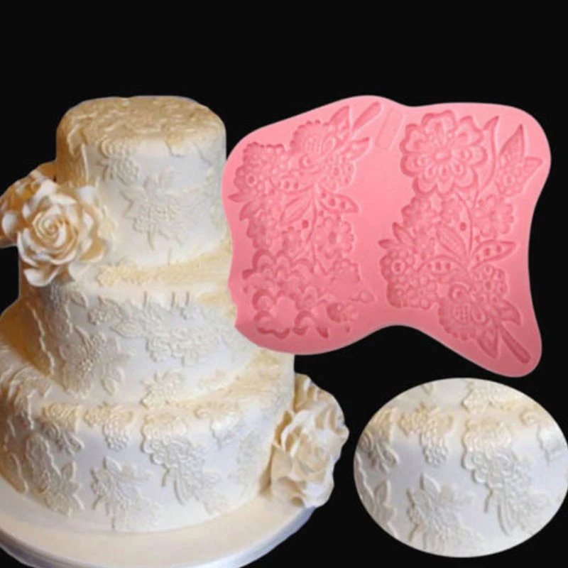 Lace Border Decor Flower Mould Silicone Mold Fondant Cake Decorating Tool Gumpaste Sugarcraft Chocolate Forms Bakeware