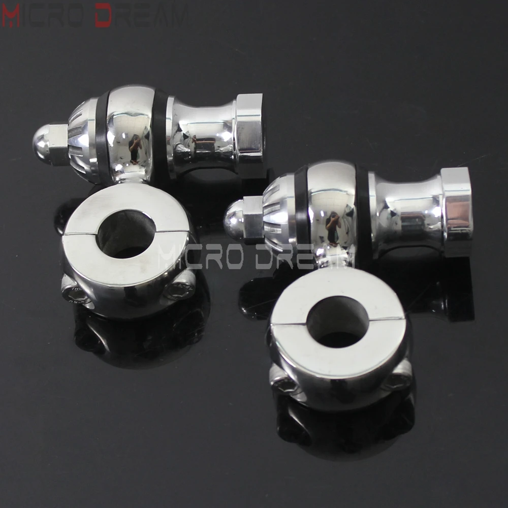 Old School Spear Polish 7/8 inch & 22mm Bar Mount Clamps 7/8\'\' Handlebar Risers for Harley 2\