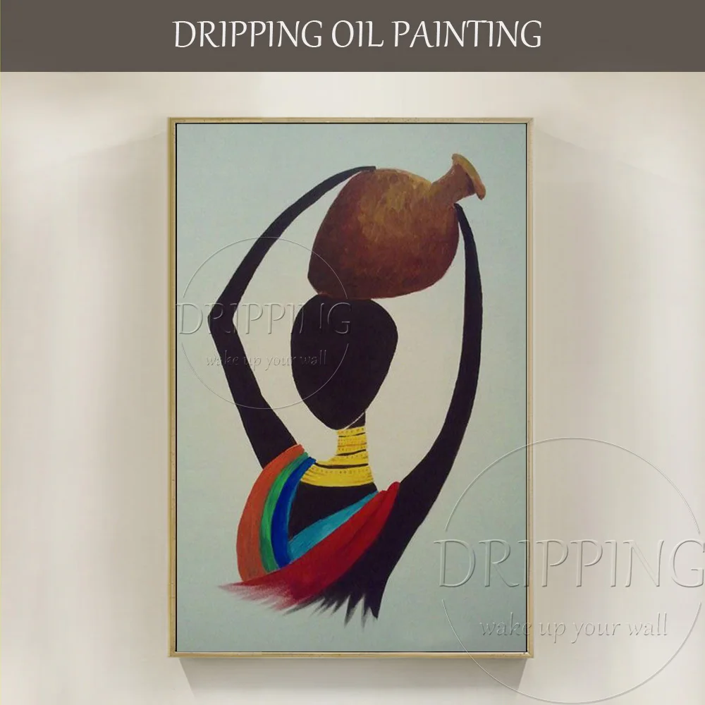 Cheap Price Artist Hand-painted High Quality African Black Figure Oil Painting on Canvas Handmade African Woman Oil Painting